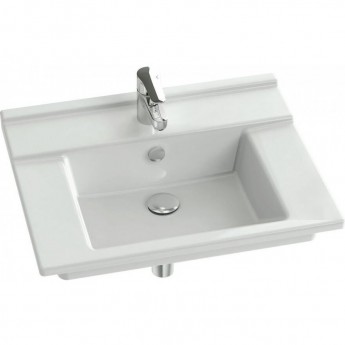 Раковина JACOB DELAFON STRUKTURA EXI112-00 60x48 подвесная, встраиваемая, тюльпан белая Раковина JACOB DELAFON STRUKTURA EXI112-00 60x48 подвесная, встраиваемая, тюльпан белая