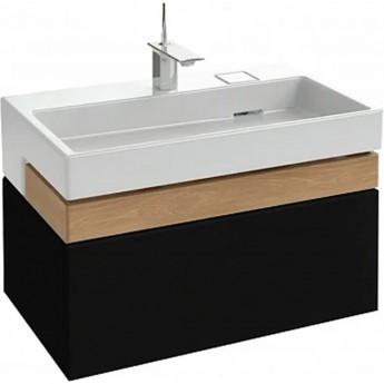 Раковина-столешница JACOB DELAFON TERRACE XD102K-00 80х49 белая с тумбой чёрный Раковина-столешница JACOB DELAFON TERRACE XD102K-00 80х49 белая с тумбой чёрный