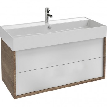 Тумба JACOB DELAFON VIVIENNE EB1585-E52-F30 под раковину, 100 см корпус дуб табак фасад белый лак Тумба JACOB DELAFON VIVIENNE EB1585-E52-F30 под раковину, 100 см корпус дуб табак фасад белый лак