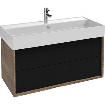 Тумба JACOB DELAFON VIVIENNE EB1585-E52-S14 под раковину, 100 см корпус дуб табак фасад черный лак Тумба JACOB DELAFON VIVIENNE EB1585-E52-S14 под раковину, 100 см корпус дуб табак фасад черный лак